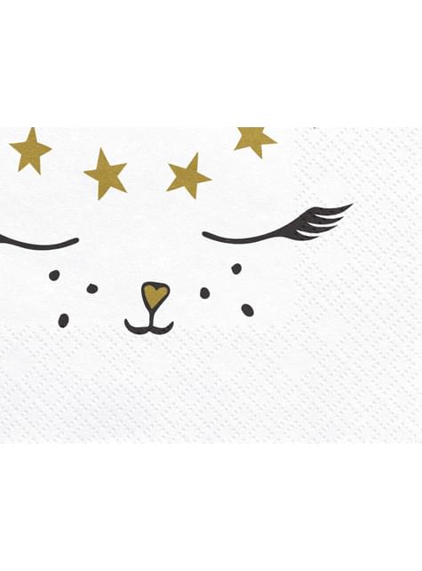 20 servilletas blancas con estampado de gato de papel (33x33 cm) - Meow Party - Partydeco | Funidelia