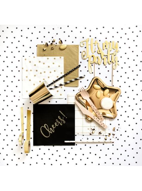 20 servilletas blancas con estrellas doradas de papel (33x33 cm) - Partydeco | Funidelia
