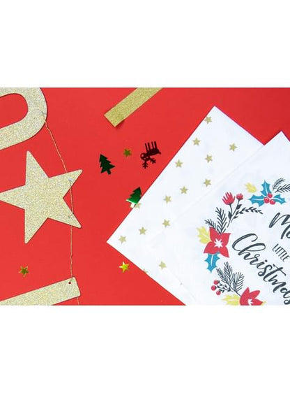20 servilletas blancas con estrellas doradas de papel (33x33 cm) - Partydeco | Funidelia