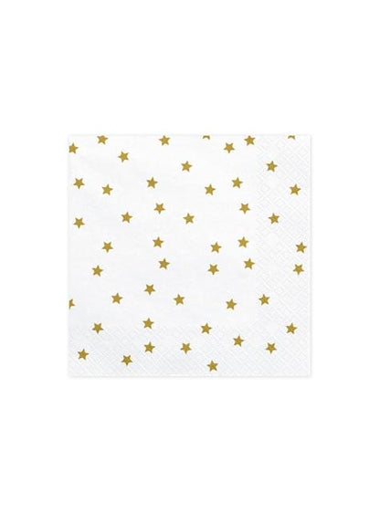 20 servilletas blancas con estrellas doradas de papel (33x33 cm) - Partydeco | Funidelia