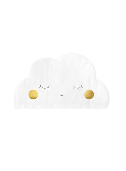 20 servilletas blancas con forma de nube de papel (32x19 cm) - Golden Sky - Partydeco | Funidelia