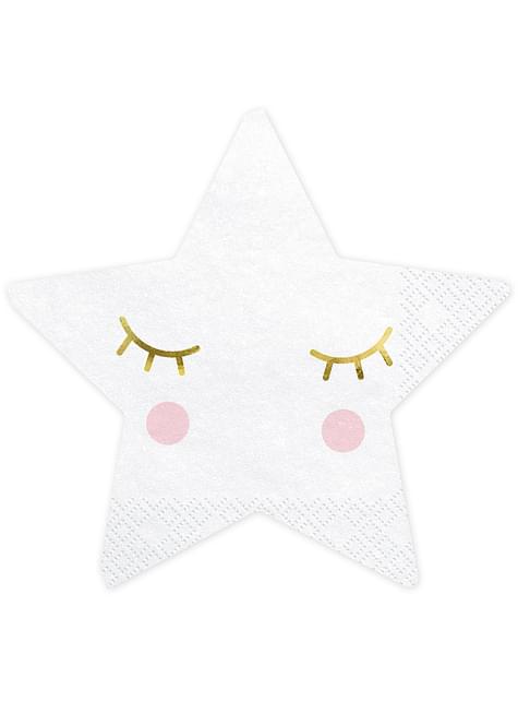 20 servilletas con forma de estrella - Unicorn Collection
