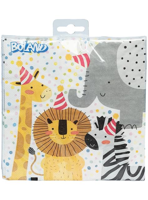 20 servilletas de animales (33 x 33 cm) - Safari