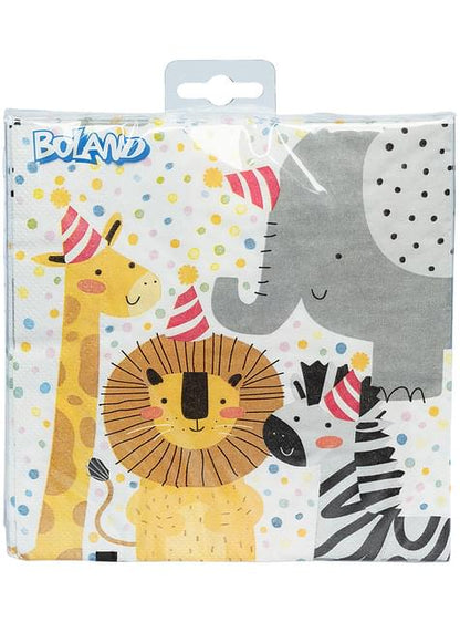 20 servilletas de animales (33 x 33 cm) - Safari