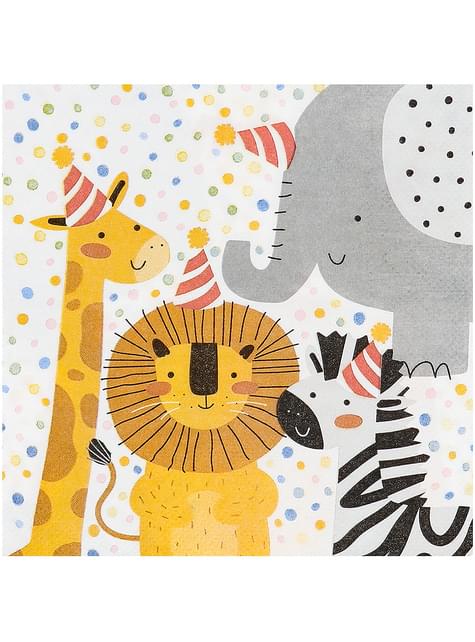 20 servilletas de animales (33 x 33 cm) - Safari