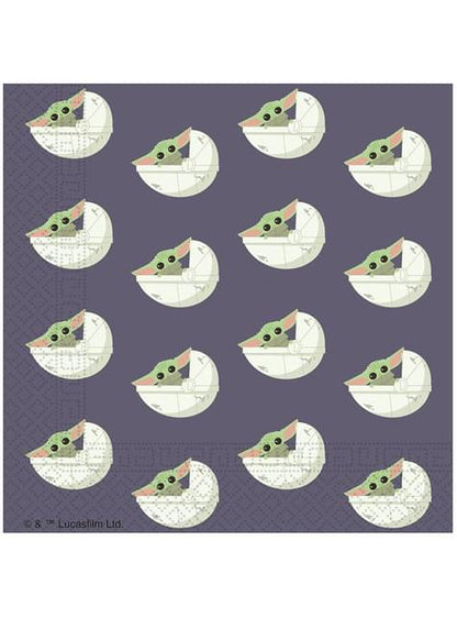 20 servilletas de Baby Yoda The Mandalorian (33x33 cm)