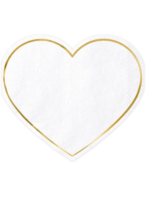 20 servilletas de corazón (11 x 13 cm) - Partydeco | Funidelia