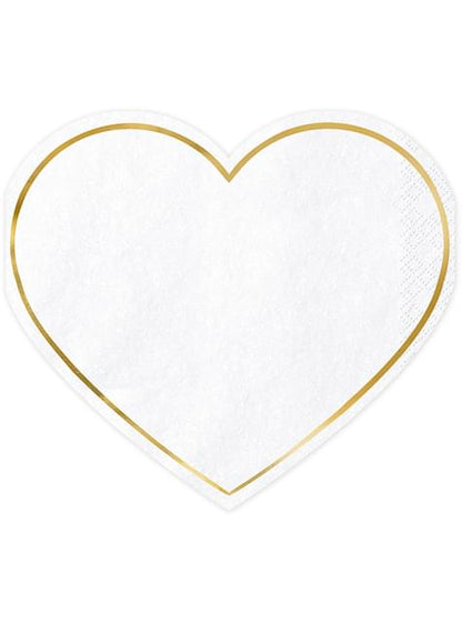 20 servilletas de corazón (11 x 13 cm) - Partydeco | Funidelia