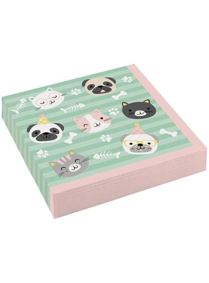 20 servilletas de gatos y perros (33x33 cm) - Hello Pets - AMSCAN | Funidelia