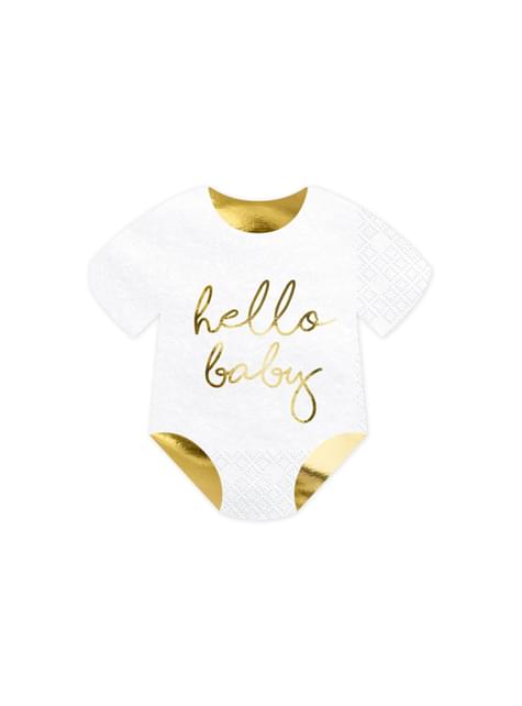 20 servilletas Hello Baby (16x16 cm) Baby Shower - Little Party
