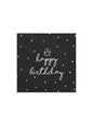20 servilletas negras “Happy Birthday“ de papel (33x33 cm) - Happy Birthday