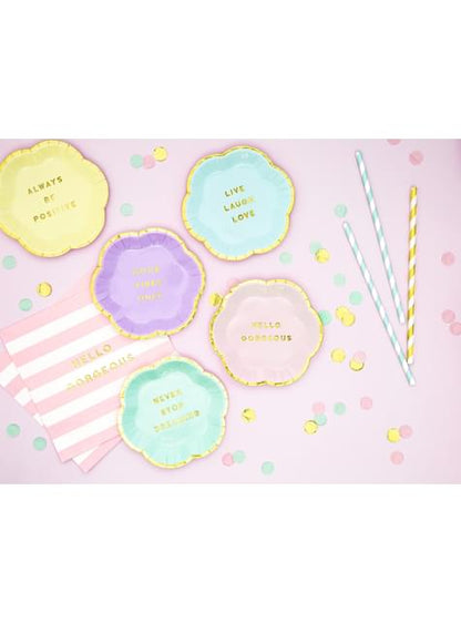 20 servilletas rosa pastel con estampado “Hello Gorgeous“ de papel (33x33 cm) - Yummy