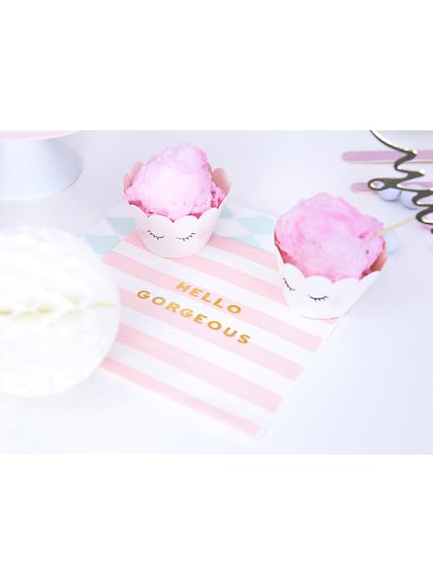 20 servilletas rosa pastel con estampado “Hello Gorgeous“ de papel (33x33 cm) - Yummy