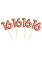 20 toppers decorativos “16“ en oro rosa - Glitz & Glamour Pink & Rose Gold - Neviti | Funidelia