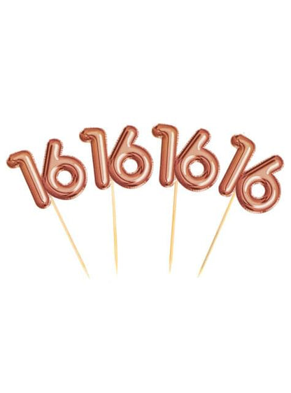 20 toppers decorativos “16“ en oro rosa - Glitz & Glamour Pink & Rose Gold - Neviti | Funidelia