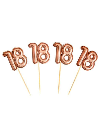 20 toppers decorativos “18“ en oro rosa - Glitz & Glamour Pink & Rose Gold - Neviti | Funidelia