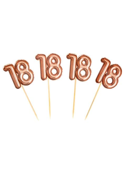 20 toppers decorativos “18“ en oro rosa - Glitz & Glamour Pink & Rose Gold - Neviti | Funidelia