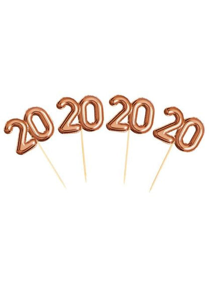 20 toppers decorativos “20“ en oro rosa - Glitz & Glamour Pink & Rose Gold - Neviti | Funidelia