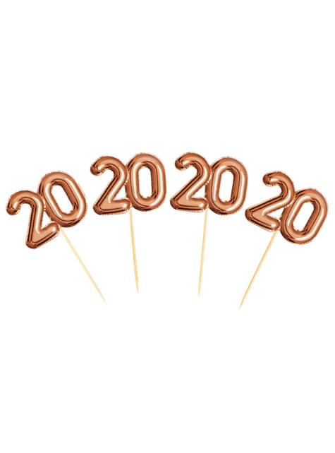 20 toppers decorativos “20“ en oro rosa - Glitz & Glamour Pink & Rose Gold - Neviti | Funidelia