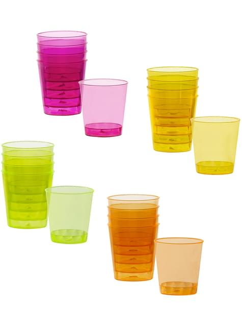 20 vasos de chupito colores neón