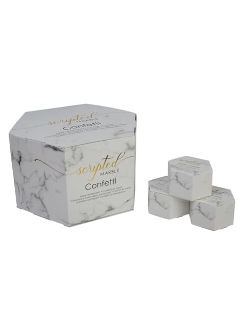 21 cajitas de confeti con forma de corazón - Scripted Marble - Neviti | Funidelia