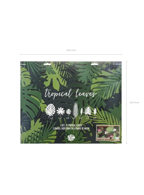 21 hojas tropicales decorativas - Aloha Turquoise - Partydeco | Funidelia