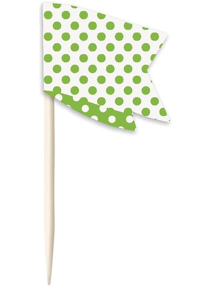24 Cápsulas de cupcake + 24 toppers color verde lima y topos - Unique | Funidelia