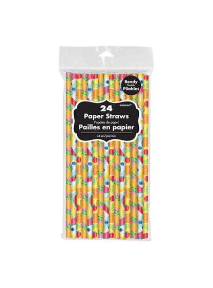 24 pajitas de papel tutti fruti - AMSCAN | Funidelia
