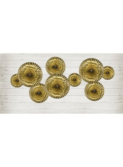 3 abanicos de papel decorativos dorados - Partydeco | Funidelia