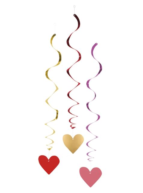 3 adornos colgantes de corazones - Love You