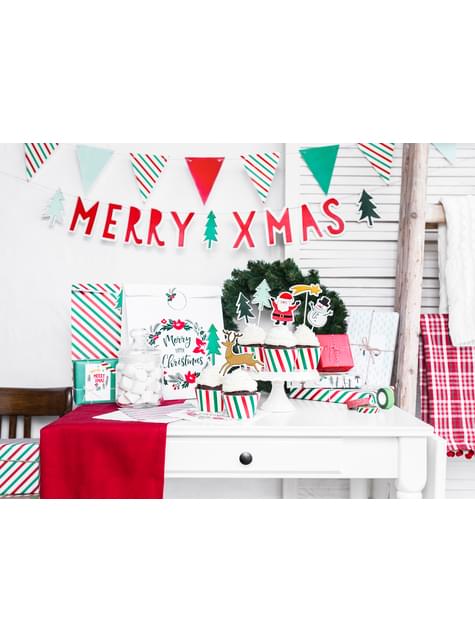 3 bolsas de regalo de papel Kraft “Merry Christmas“ - Merry Xmas Collection - Partydeco | Funidelia