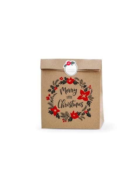 3 bolsas de regalo de papel Kraft “Merry Little Christmas“ - Merry Xmas Collection