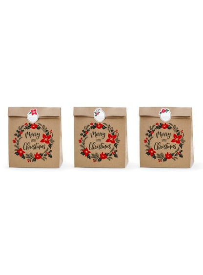 3 bolsas de regalo de papel Kraft “Merry Little Christmas“ - Merry Xmas Collection
