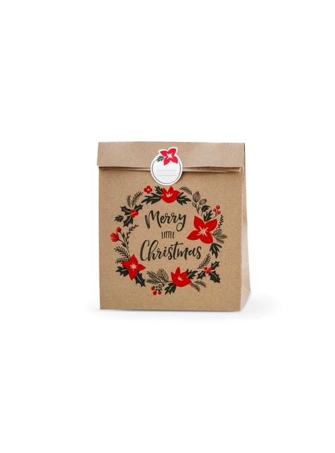 3 bolsas de regalo de papel Kraft “Merry Little Christmas“ - Merry Xmas Collection