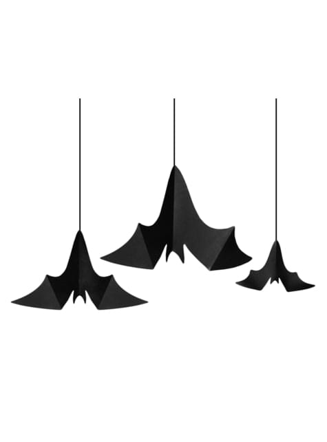 3 colgantes decorativos de murciélagos - Halloween