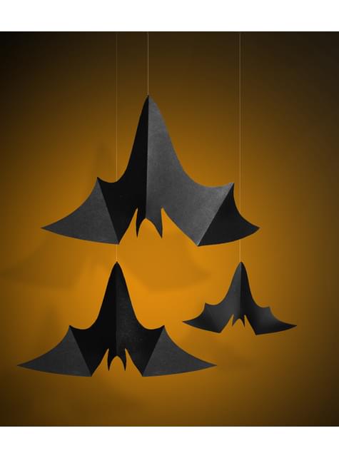 3 colgantes decorativos de murciélagos - Halloween
