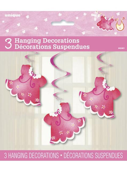 3 decoraciones colgantes It’s a Girl! - Pink Clothesline Baby Shower - Unique | Funidelia