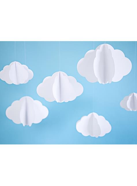3 Nubes de papel colgantes - Golden Sky - Partydeco | Funidelia