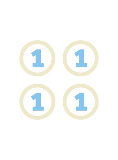 4 elementos decorativos para mesa 1st Birthday azules - Blue First Birthday - Partydeco | Funidelia