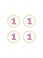 4 elementos decorativos para mesa 1st Birthday rosas - Pink First Birthday - Partydeco | Funidelia