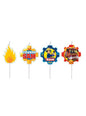 4 mini velas de Sam El Bombero (7,3 cm)
