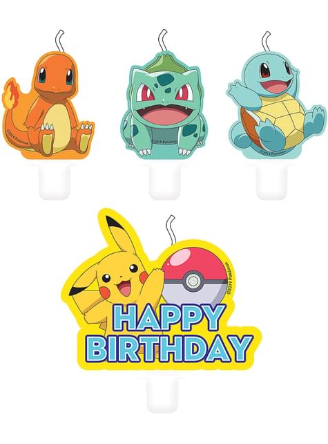 4 velas de personajes de Pokémon (5,5 - 7,8 cm) - Pokémon Collection