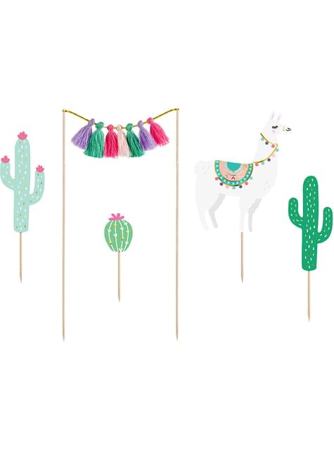 5 adornos para tarta de Llama - Llama Party - Partydeco | Funidelia