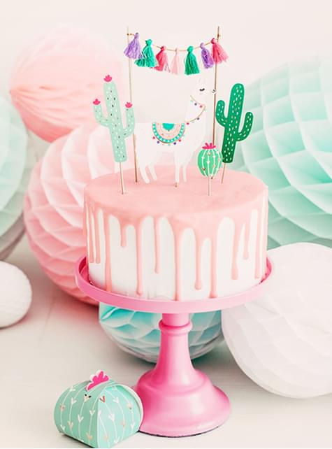 5 adornos para tarta de Llama - Llama Party - Partydeco | Funidelia