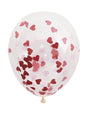 5 globos de látex con confetti en forma de corazón (40 cm) - Unique | Funidelia