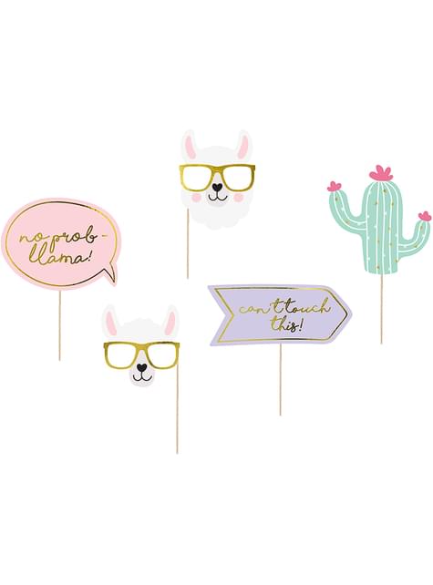 5 piezas para photocall - Llama Party - Partydeco | Funidelia