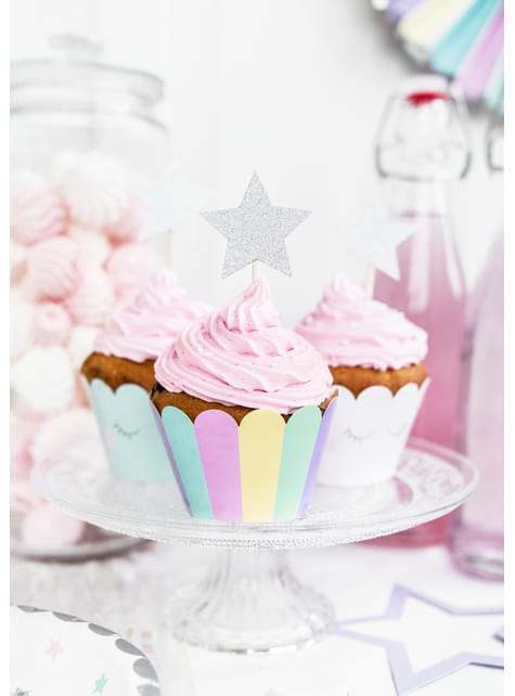 5 toppers de estrellas plateadas - Unicorn Collection - Partydeco | Funidelia