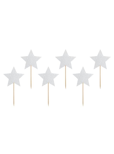 5 toppers de estrellas plateadas - Unicorn Collection - Partydeco | Funidelia