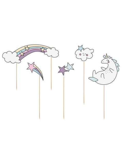 5 toppers variados de unicornio - Unicorn Collection - Partydeco | Funidelia