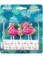 5 velas con forma de flamenco y piña - Flamingo Party